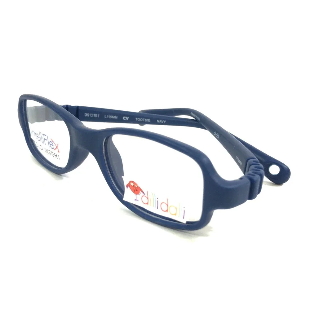 Dilli Dalli Kids Eyeglasses Frame TOOTSIE NAVY Blue Rubberized 39-15-115